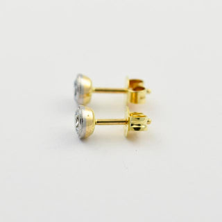 Brillantohrstecker aus 585 Gelb- und Weißgold, nachhaltiger second hand Schmuck perfekt aufgearbeitet