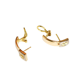 Brillantohrstecker aus 585 Gelb- und Weißgold, nachhaltiger second hand Schmuck perfekt aufgearbeitet