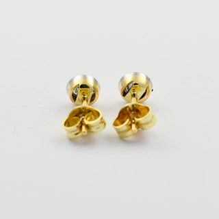 Brillantohrstecker aus 585 Gelb- und Weißgold, nachhaltiger second hand Schmuck perfekt aufgearbeitet