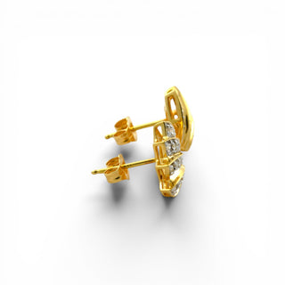 Diamantohrstecker aus 585 Gelb- und Weißgold, nachhaltiger second hand Schmuck perfekt aufgearbeitet