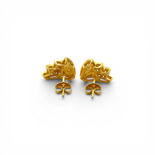 Diamantohrstecker aus 585 Gelb- und Weißgold, nachhaltiger second hand Schmuck perfekt aufgearbeitet