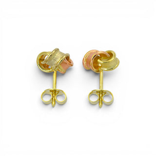 Ohrstecker aus 585 Gelb-, Rosé- und Weißgold, nachhaltiger second hand Schmuck perfekt aufgearbeitet