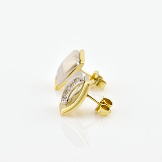 Brillantohrstecker aus 585 Gelb- und Weißgold, nachhaltiger second hand Schmuck perfekt aufgearbeitet