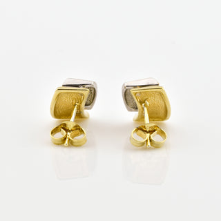 Brillantohrstecker aus 585 Gelb- und Weißgold, nachhaltiger second hand Schmuck perfekt aufgearbeitet