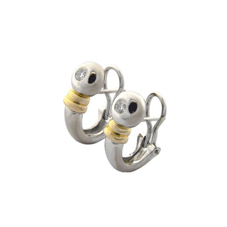 Brillantohrstecker aus 750 Gelb- und Weißgold, nachhaltiger second hand Schmuck perfekt aufgearbeitet