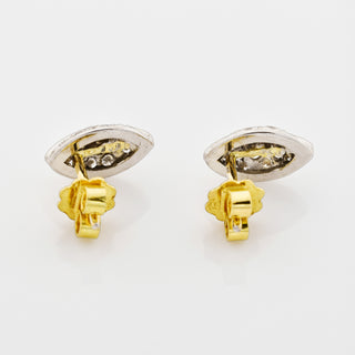 Brillantohrstecker aus 750 Gelb- und Weißgold, nachhaltiger second hand Schmuck perfekt aufgearbeitet