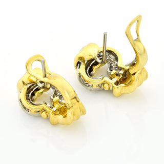 Brillantohrstecker aus 750 Gelb- und Weißgold, nachhaltiger second hand Schmuck perfekt aufgearbeitet