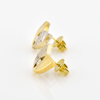 Brillantohrstecker aus 750 Gelb- und Weißgold, nachhaltiger second hand Schmuck perfekt aufgearbeitet