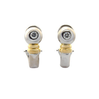 Brillantohrstecker aus 750 Gelb- und Weißgold, nachhaltiger second hand Schmuck perfekt aufgearbeitet