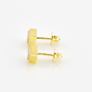 Brillantohrstecker aus 585 Gelb- und Weißgold, nachhaltiger second hand Schmuck perfekt aufgearbeitet