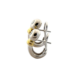Brillantohrstecker aus 750 Gelb- und Weißgold, nachhaltiger second hand Schmuck perfekt aufgearbeitet