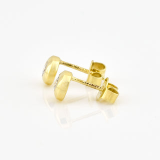 Brillantohrstecker aus 585 Gelbgold, nachhaltiger second hand Schmuck perfekt aufgearbeitet