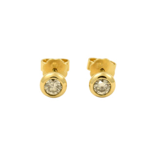 Brillantohrstecker aus 585 Gelbgold, nachhaltiger second hand Schmuck perfekt aufgearbeitet