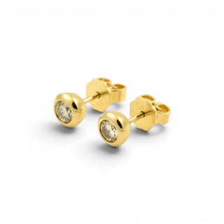 Brillantohrstecker aus 585 Gelbgold, nachhaltiger second hand Schmuck perfekt aufgearbeitet