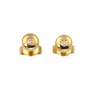 Brillantohrstecker aus 750 Gelbgold, nachhaltiger second hand Schmuck perfekt aufgearbeitet