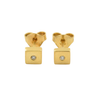 Brillantohrstecker aus 750 Gelbgold, nachhaltiger second-hand Schmuck perfekt aufgearbeitet