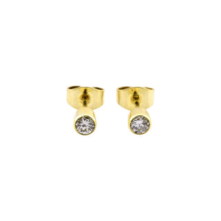 Brillantohrstecker aus 585 Gelbgold, nachhaltiger second-hand Schmuck perfekt aufgearbeitet
