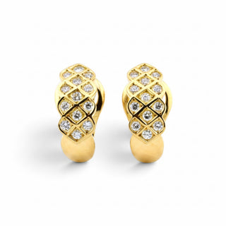 Brillantohrstecker mit Clipmechanik aus 750 Gelbgold, nachhaltiger second-hand Schmuck perfekt aufgearbeitet