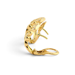 Brillantohrstecker mit Clipmechanik aus 750 Gelbgold, nachhaltiger second-hand Schmuck perfekt aufgearbeitet