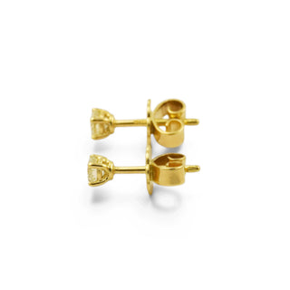 Brillantohrstecker aus 750 Gelbgold, nachhaltiger second-hand Schmuck perfekt aufgearbeitet