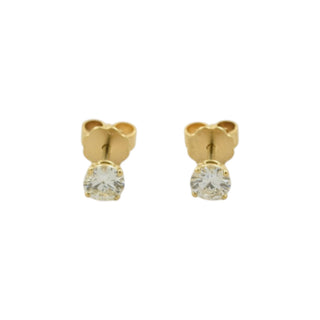 Brillantohrstecker aus 750 Gelbgold, nachhaltiger second-hand Schmuck perfekt aufgearbeitet