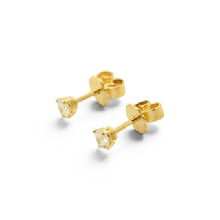 Brillantohrstecker aus 750 Gelbgold, nachhaltiger second-hand Schmuck perfekt aufgearbeitet