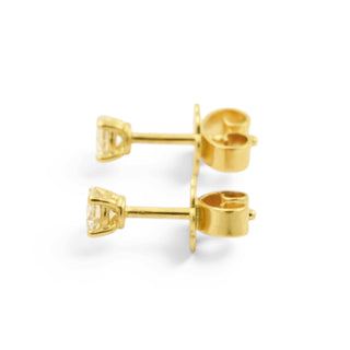 Brillantohrstecker aus 750 Gelbgold, nachhaltiger second-hand Schmuck perfekt aufgearbeitet