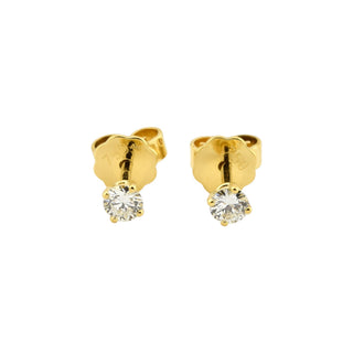 Brillantohrstecker aus 750 Gelbgold, nachhaltiger second-hand Schmuck perfekt aufgearbeitet