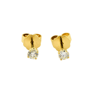Brillantohrstecker aus 750 Gelbgold, nachhaltiger second-hand Schmuck perfekt aufgearbeitet
