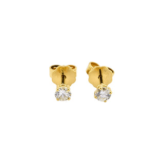 Brillantohrstecker aus 750 Gelbgold, nachhaltiger second-hand Schmuck perfekt aufgearbeitet