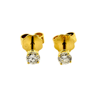 Brillantohrstecker aus 750 Gelbgold, nachhaltiger second-hand Schmuck perfekt aufgearbeitet