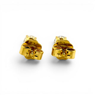 Brillantohrstecker aus 750 Gelbgold, nachhaltiger second-hand Schmuck perfekt aufgearbeitet