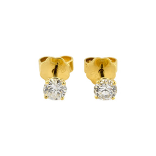 Brillantohrstecker aus 750 Gelbgold, nachhaltiger second-hand Schmuck perfekt aufgearbeitet