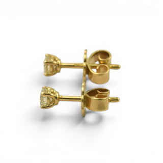 Brillantohrstecker aus 750 Gelbgold, nachhaltiger second-hand Schmuck perfekt aufgearbeitet