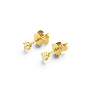 Brillantohrstecker aus 750 Gelbgold, nachhaltiger second-hand Schmuck perfekt aufgearbeitet