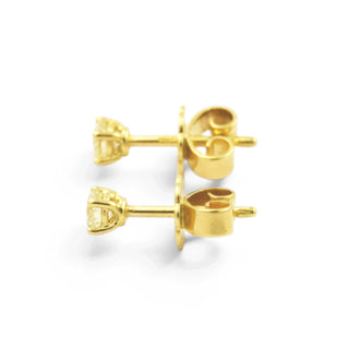 Brillantohrstecker aus 750 Gelbgold, nachhaltiger second-hand Schmuck perfekt aufgearbeitet
