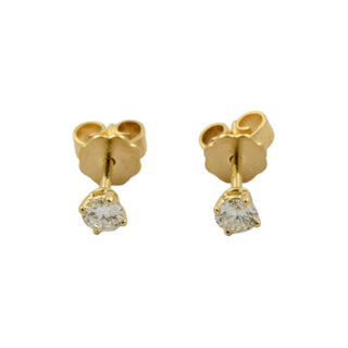Brillantohrstecker aus 750 Gelbgold, nachhaltiger second-hand Schmuck perfekt aufgearbeitet