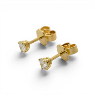 Brillantohrstecker aus 750 Gelbgold, nachhaltiger second-hand Schmuck perfekt aufgearbeitet