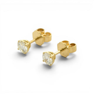 Brillantohrstecker aus 750 Gelbgold, nachhaltiger second-hand Schmuck perfekt aufgearbeitet