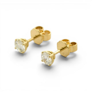 Brillantohrstecker aus 750 Gelbgold, nachhaltiger second-hand Schmuck perfekt aufgearbeitet