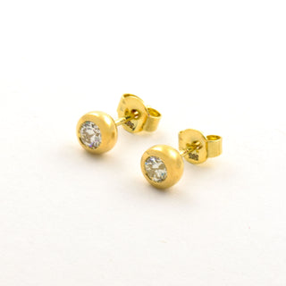 Brillantohrstecker aus 585 Gelbgold, nachhaltiger second hand Schmuck perfekt aufgearbeitet