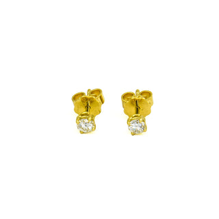 Brillantohrstecker aus 585 Gelbgold, nachhaltiger second hand Schmuck perfekt aufgearbeitet