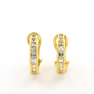 Diamantohrstecker aus 750 Gelbgold mit Brillant, nachhaltiger second hand Schmuck perfekt aufgearbeitet
