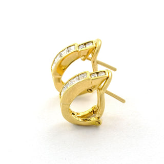 Diamantohrstecker aus 750 Gelbgold mit Brillant, nachhaltiger second hand Schmuck perfekt aufgearbeitet