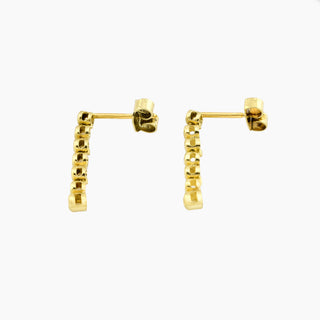 Diamantohrstecker aus 585 Gelbgold, nachhaltiger second hand Schmuck perfekt aufgearbeitet