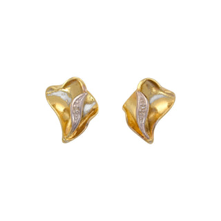 Diamantohrstecker aus 585 Gelbgold, nachhaltiger second hand Schmuck perfekt aufgearbeitet
