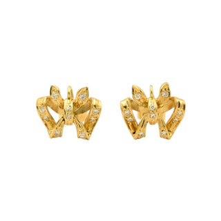 Diamantohrstecker aus 750 Gelbgold, nachhaltiger second-hand Schmuck perfekt aufgearbeitet