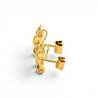 Diamantohrstecker aus 750 Gelbgold, nachhaltiger second-hand Schmuck perfekt aufgearbeitet