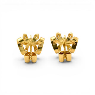 Diamantohrstecker aus 750 Gelbgold, nachhaltiger second-hand Schmuck perfekt aufgearbeitet