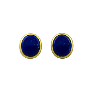 Ohrstecker aus 585 Gelbgold mit Lapislazuli, nachhaltiger second hand Schmuck perfekt aufgearbeitet